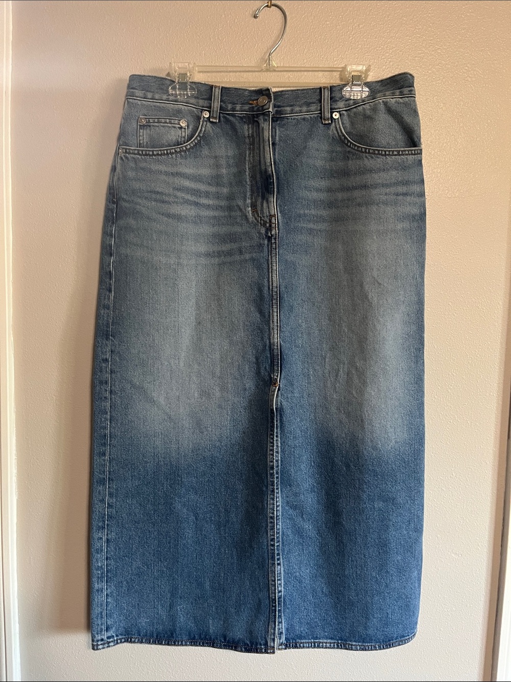 Arket High Waisted Maxi Length Denim Skirt